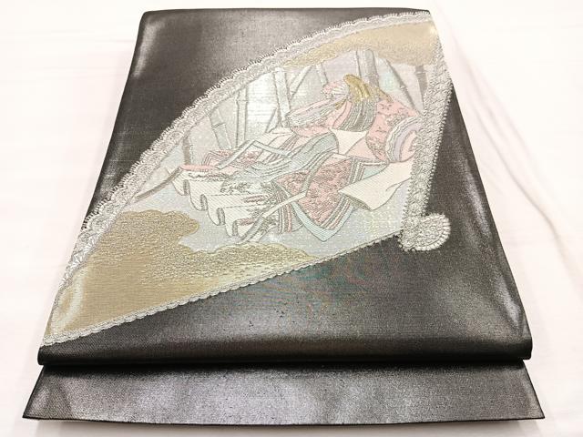 平和屋着物◎六通柄袋帯 唐織 竹取物語 金銀糸 正絹 逸品 BAAX1846hv