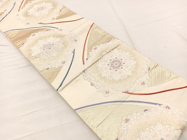 平和屋着物◎六通柄袋帯 唐織 宝相華 金銀糸 正絹 逸品 BAAX1882hv
