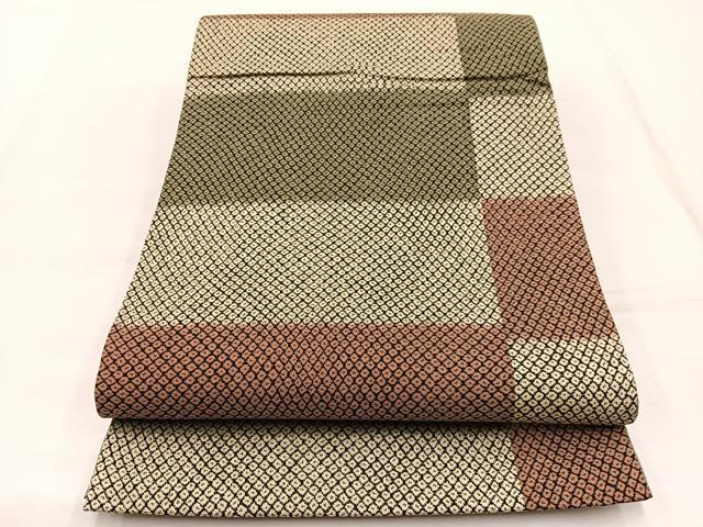 平和屋着物◎全通柄袋帯 鹿の子文様 正絹 逸品 BAAX1902hv
