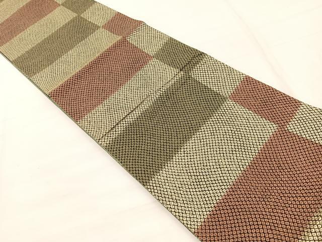 平和屋着物◎全通柄袋帯 鹿の子文様 正絹 逸品 BAAX1902hv
