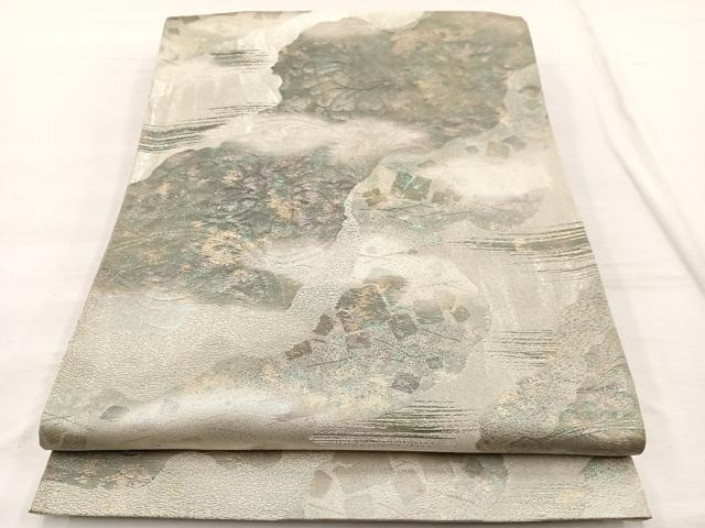 平和屋着物◎六通柄袋帯 箔散らし更紗花文 金銀糸 正絹 逸品 BAAX1972hv