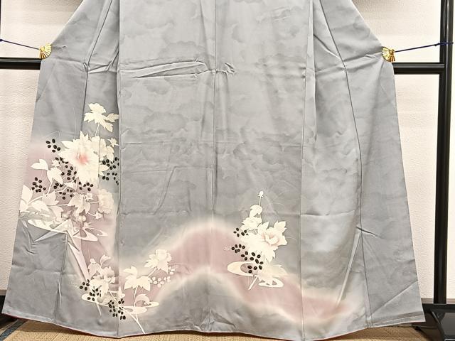 平和屋着物■訪問着 流水花文 暈し染め 正絹 逸品 BAAX2024hv