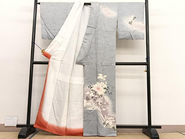 平和屋着物■訪問着 流水花文 暈し染め 正絹 逸品 BAAX2024hv