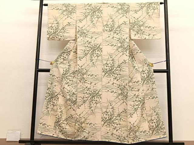 平和屋着物■上質な小紋 手描き 枝梅文 正絹 逸品 BAAX2048hv