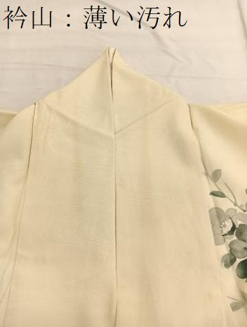 平和屋着物■訪問着 手描き 駒刺繍 光琳椿花文 金彩 正絹 逸品 BAAX2058hv
