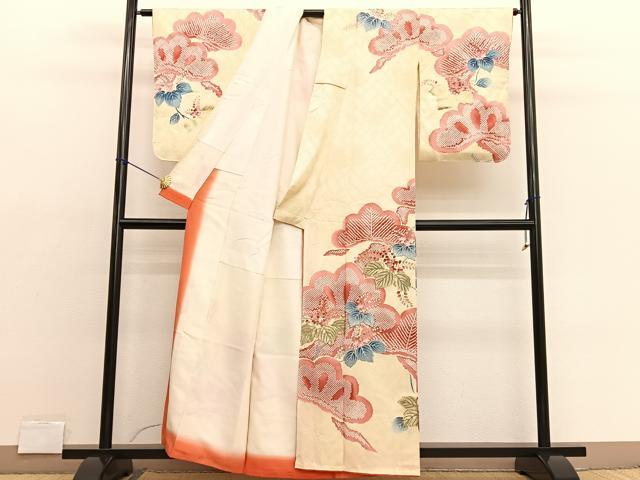 平和屋着物■訪問着 駒刺繍 松桐文 金彩 正絹 逸品 BAAX2066hv