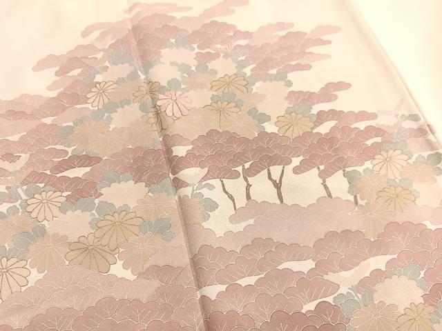 平和屋着物■豪華色留袖 刺繍 松林 金彩 正絹 逸品 BAAX2122hv