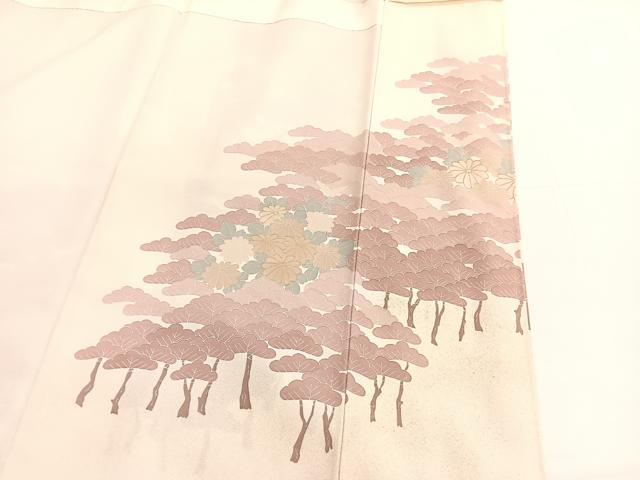 平和屋着物■豪華色留袖 刺繍 松林 金彩 正絹 逸品 BAAX2122hv