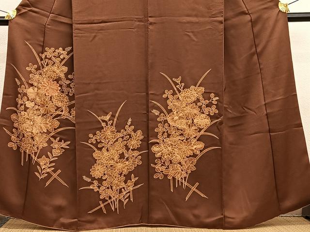 平和屋着物■訪問着 刺繍 草花文 正絹 逸品 BAAX2128hv