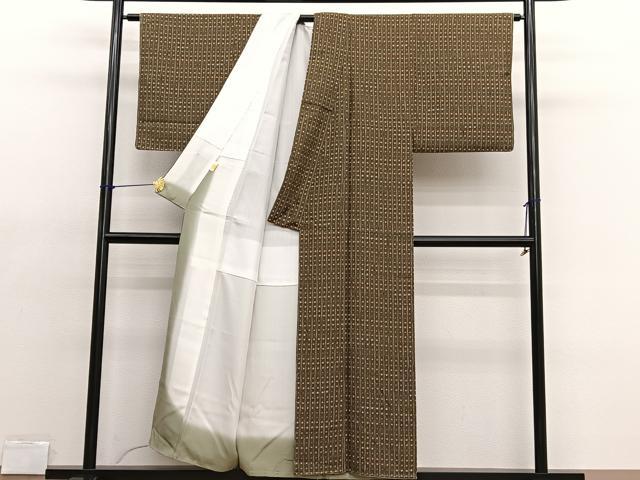 平和屋着物■上質な小紋 霰間道 正絹 逸品 未使用 BAAX2184hv