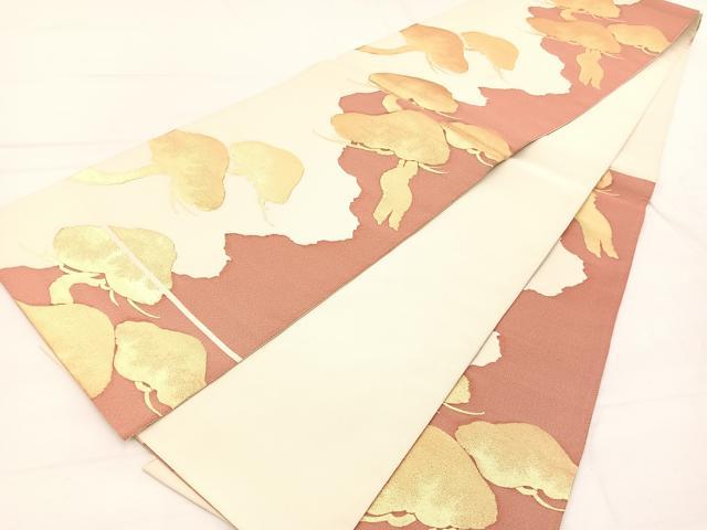 平和屋着物◎六通柄袋帯 綴れ 海原の松 金糸 正絹 逸品 BAAX2248hv