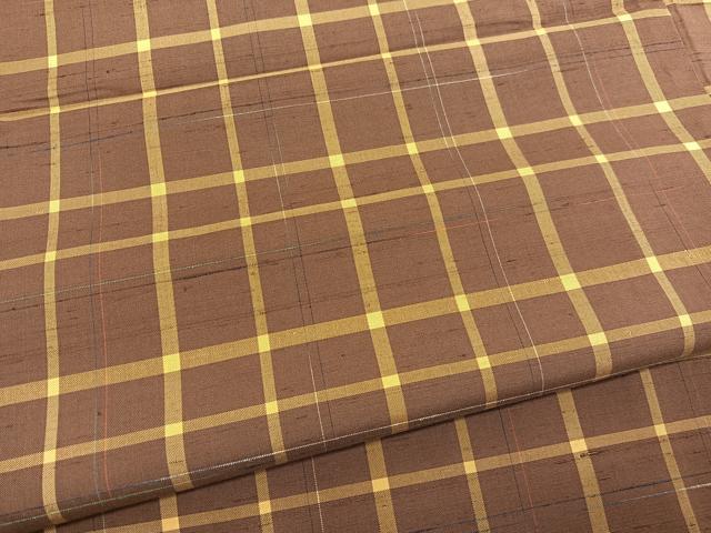 平和屋着物■上質な紬 格子柄 正絹 逸品 BAAX2323hv