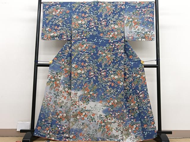 平和屋着物■訪問着 流水花文 暈し染め 金彩 正絹 逸品 BAAX2326hv