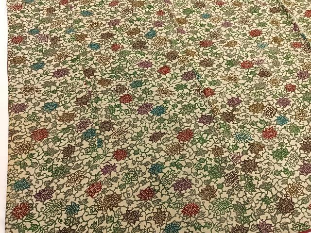 平和屋着物■上質な小紋 型染め 更紗花唐草文 正絹 逸品 BAAX2333hv