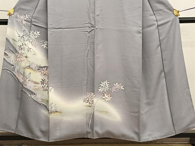 平和屋着物■訪問着 渡船枝葉文 暈し染め 金彩 正絹 逸品 BAAX2339hv