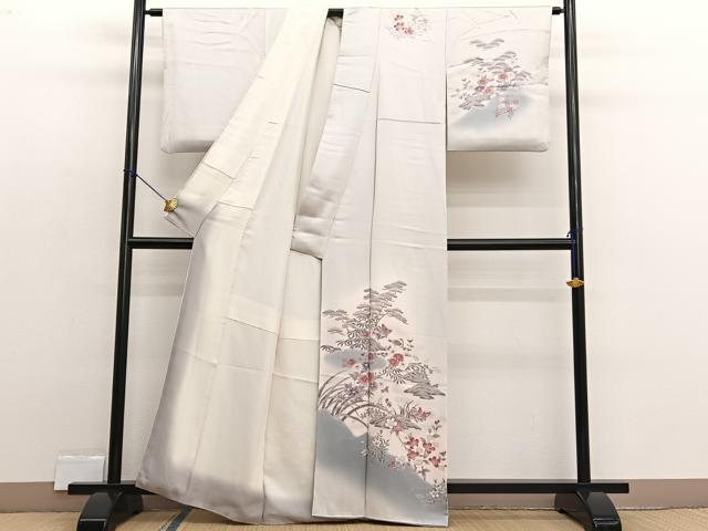 平和屋着物■訪問着 鴛鴦浜松文 暈し染め 正絹 逸品 BAAX2341hv