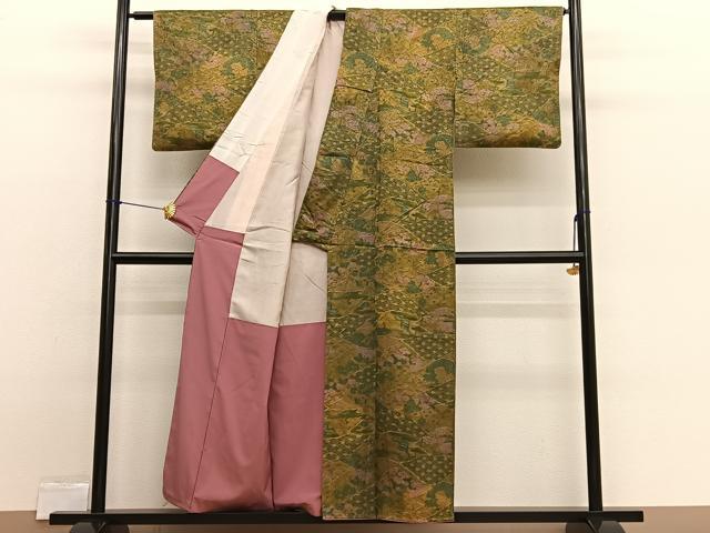平和屋着物■上質な小紋 手描き 重山有職花文 正絹 逸品 BAAX2367hv