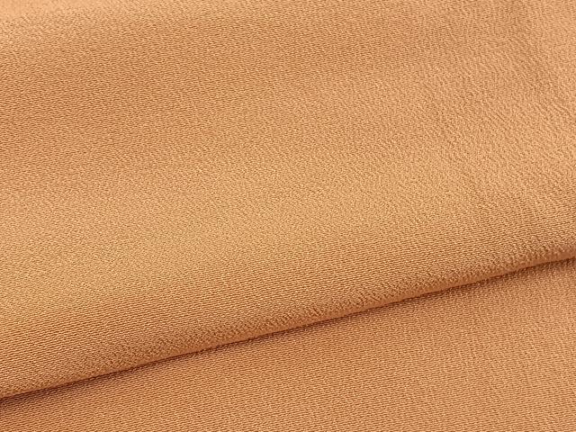 平和屋着物■上質な色無地 小麦色 鬼しぼ縮緬 正絹 逸品 未使用 BAAX2394hv