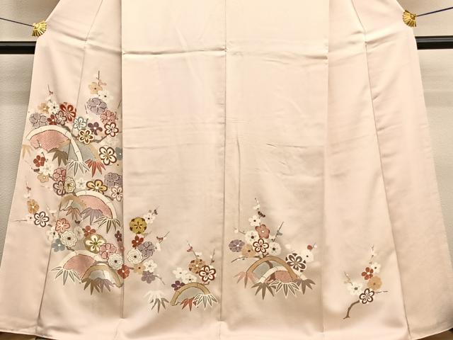 平和屋着物■訪問着 駒刺繍 笹梅文 金彩 正絹 逸品 BAAX2399hv