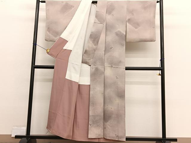 平和屋着物■上質な小紋 地紋起こし 唐草文 暈し染め 正絹 逸品 BAAX2414hv