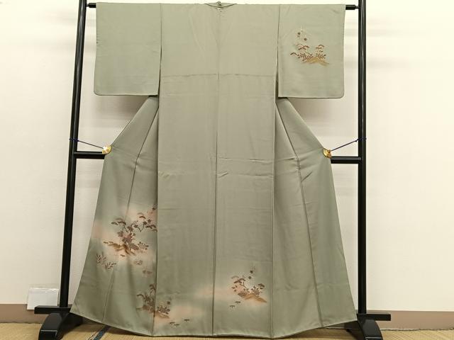 平和屋着物■訪問着 鴛鴦花文 暈し染め 金彩 正絹 逸品 BAAX2415hv
