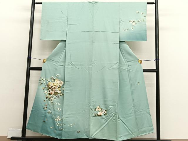 平和屋着物■金彩友禅作家 木村桂友 訪問着 御所車花文 金銀彩 正絹 逸品 BAAX2416hv
