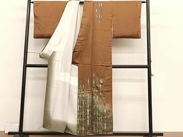 平和屋着物■訪問着 駒刺繍 木賊花唐草文 暈し染め 金彩 正絹 逸品 BAAX2418hv
