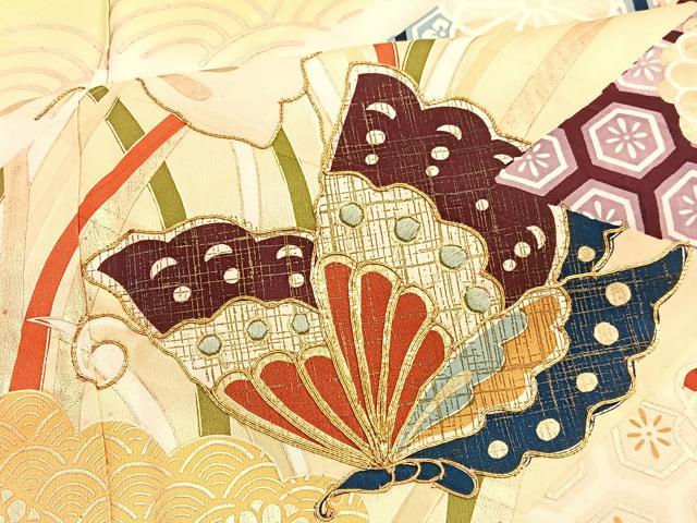 平和屋着物■豪華振袖 駒刺繍 舞蝶文 金彩 正絹 逸品 BAAX2440hv