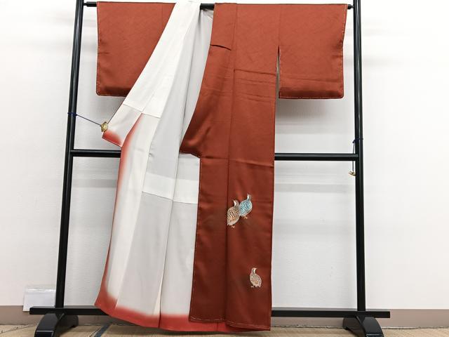 平和屋着物■色留訪問着 鶉 金彩 正絹 逸品 未使用 BAAX2446hv