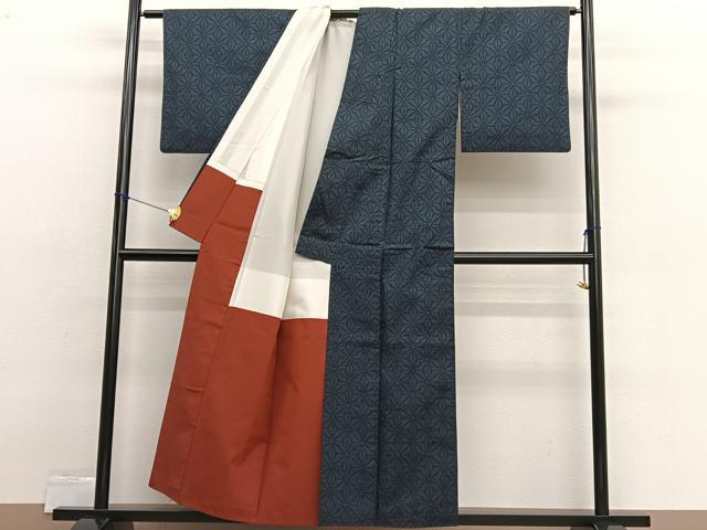平和屋着物■本場大島紬 7マルキ 麻の葉文様 正絹 逸品 BAAX2449hv