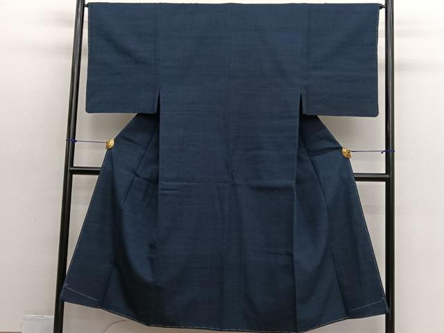 平和屋着物■男性 越後 古代紬 林織物謹製 絣文様 本草木染 証紙付き 正絹 逸品 未使用 BAAX2452hv