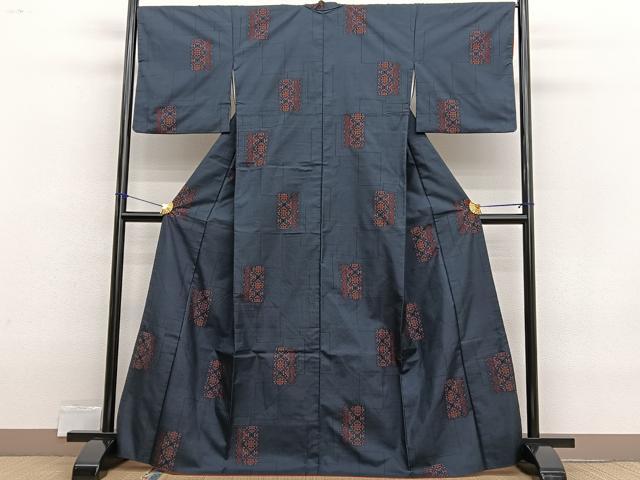 平和屋着物■本場大島紬 7マルキ 花菱文 正絹 逸品 BAAX2468hv
