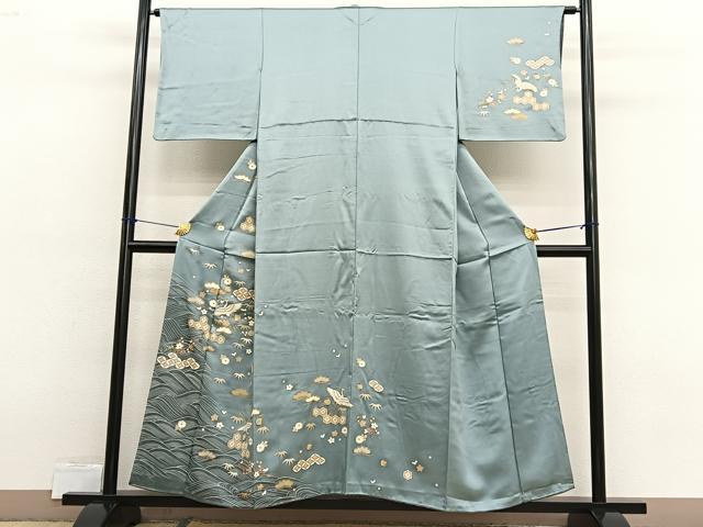 平和屋着物■訪問着 飛鶴松竹梅 金彩 正絹 逸品 BAAX2485hv
