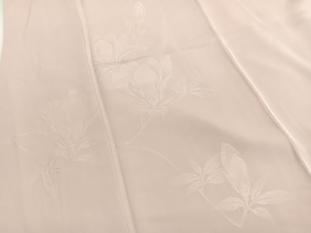 平和屋着物■豪華色留袖 色無地 枝花地紋 洗柿色 正絹 逸品 BAAX2486hv