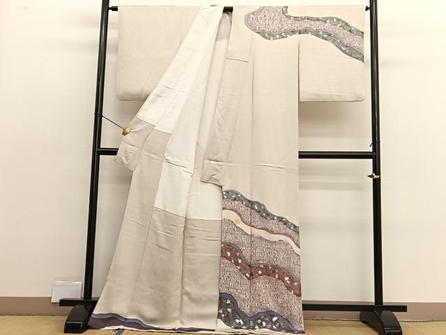平和屋着物■訪問着 箔散らし文様 金銀彩 ロング丈 正絹 逸品 BAAX2490hv