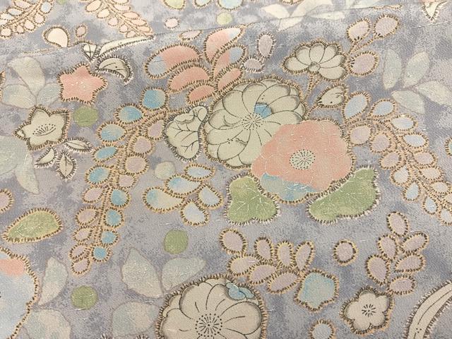 平和屋着物■上質な小紋 辻が花 銀彩 お召縮緬 正絹 逸品 BAAX2493hv