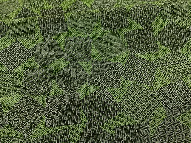 平和屋着物■上質な小紋 色紙文様 黒地 銀彩 正絹 逸品 BAAX2508hv