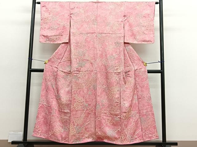 平和屋着物■上質な小紋 絞り 枝梅文 暈し染め 正絹 逸品 BAAX2511hv