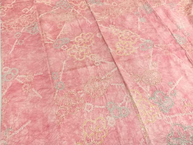 平和屋着物■上質な小紋 絞り 枝梅文 暈し染め 正絹 逸品 BAAX2511hv