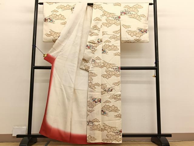 平和屋着物■上質な小紋 松花文 正絹 逸品 BAAX2519hv
