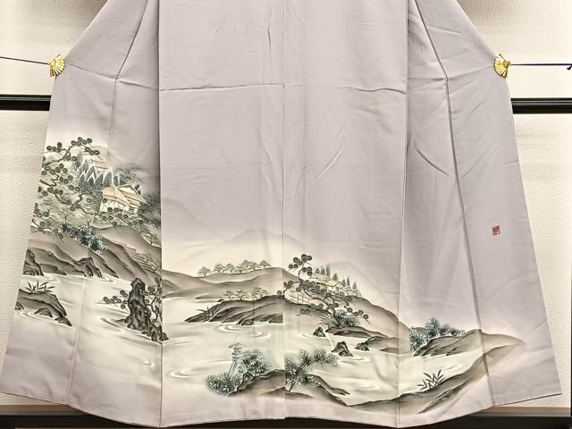 平和屋着物■豪華色留袖 作家物 手描き 風景文 暈し染め 正絹 逸品 BAAX2521hv