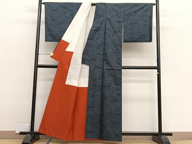 平和屋着物■本場大島紬 7マルキ 風景文 正絹 逸品 BAAX2523hv