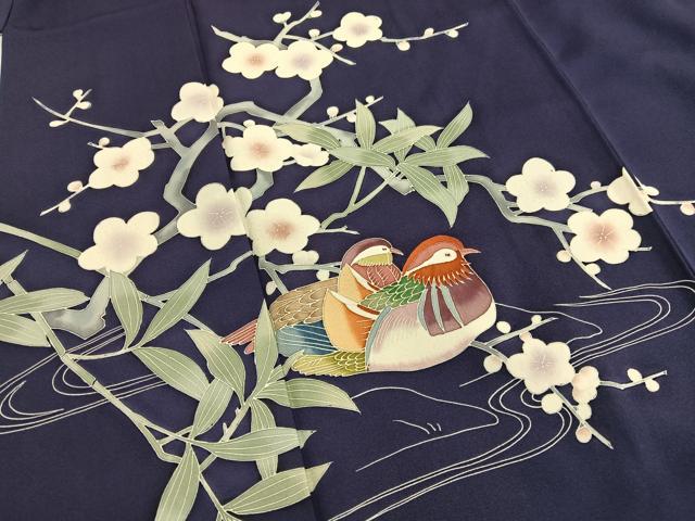 平和屋着物■訪問着 友禅 鴛鴦梅文 正絹 逸品 BAAX2534hv
