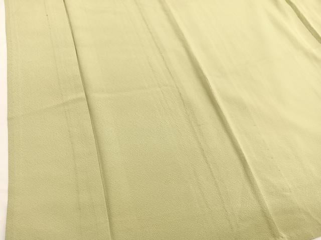平和屋着物▽上質な色無地 単衣 枯草色 正絹 逸品 BAAX2546hv