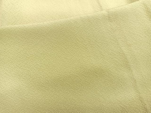 平和屋着物▽上質な色無地 単衣 枯草色 正絹 逸品 BAAX2546hv