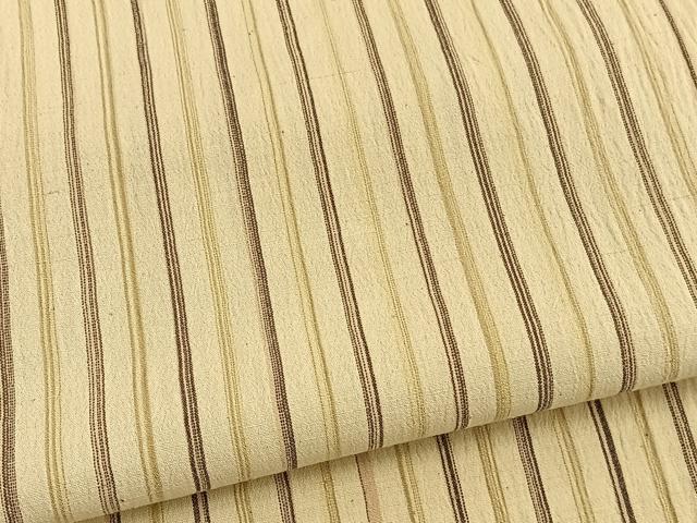 平和屋着物▽上質な紬 単衣 縞 正絹 逸品 BAAX2558hv