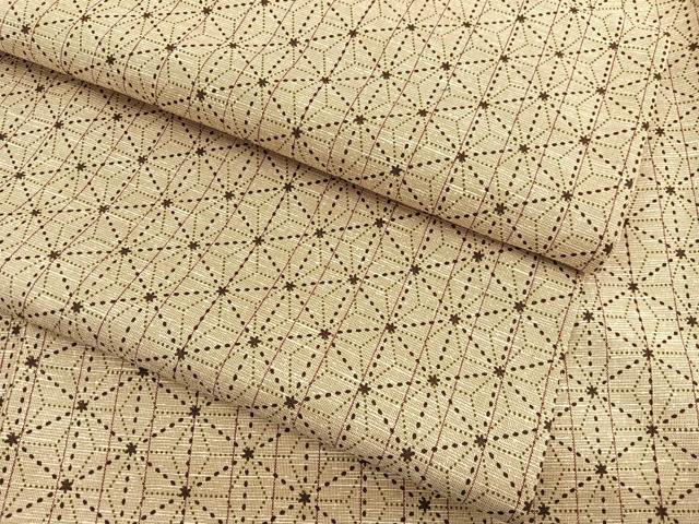 平和屋着物▽上質な小紋 単衣 紬地 麻の葉文様 正絹 逸品 BAAX2560hv