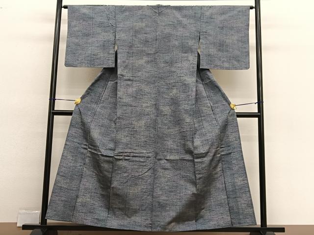 平和屋着物▽上質な紬 単衣 霞文 正絹 逸品 BAAX2562hv