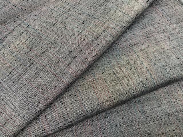 平和屋着物▽上質な紬 単衣 霞文 正絹 逸品 BAAX2562hv
