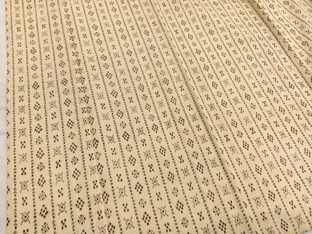 平和屋着物▽上質なお召 単衣 幾何学間道 正絹 逸品 BAAX2563hv
